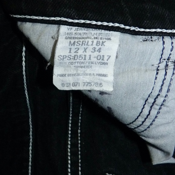 Vintage Genuine Wrangler Women's 12 x L34 Black Stretch Denim Straight Leg Jeans - Picture 6 of 7